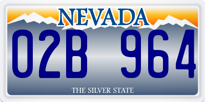 NV license plate 02B964