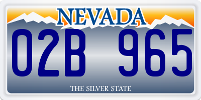 NV license plate 02B965