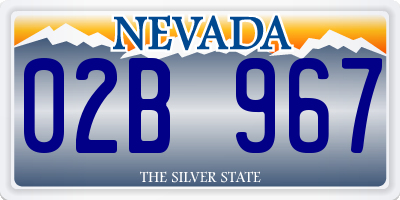 NV license plate 02B967