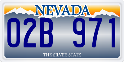 NV license plate 02B971