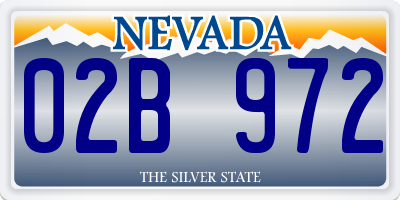 NV license plate 02B972