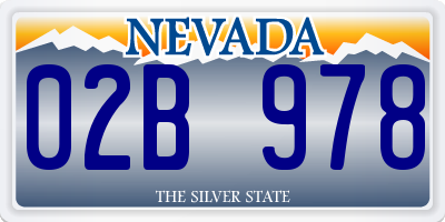 NV license plate 02B978