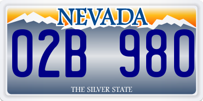 NV license plate 02B980