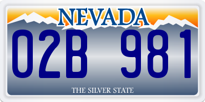 NV license plate 02B981