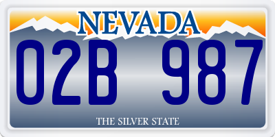 NV license plate 02B987