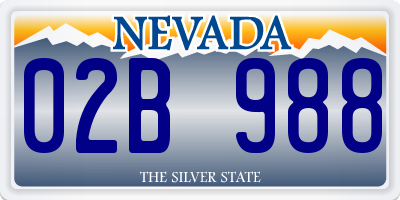 NV license plate 02B988
