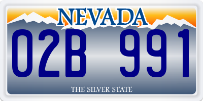 NV license plate 02B991