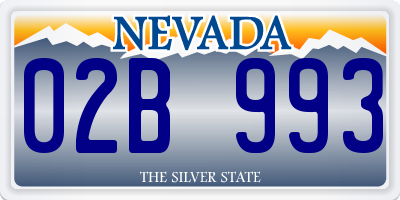 NV license plate 02B993
