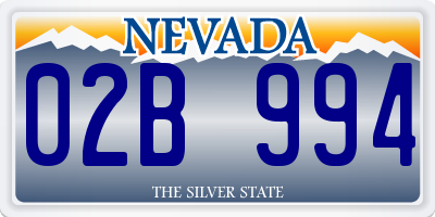 NV license plate 02B994