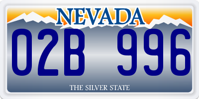 NV license plate 02B996