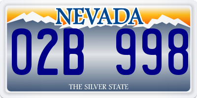 NV license plate 02B998