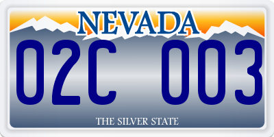 NV license plate 02C003