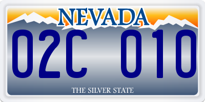 NV license plate 02C010