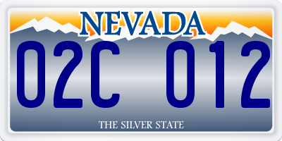 NV license plate 02C012