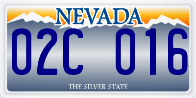 NV license plate 02C016