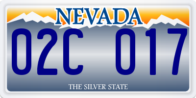 NV license plate 02C017