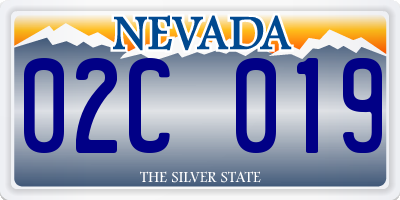 NV license plate 02C019