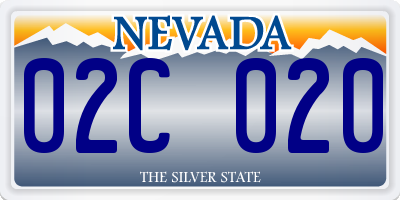 NV license plate 02C020