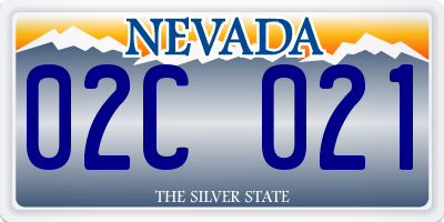 NV license plate 02C021