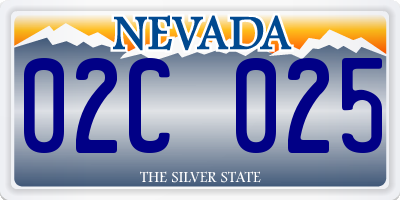 NV license plate 02C025