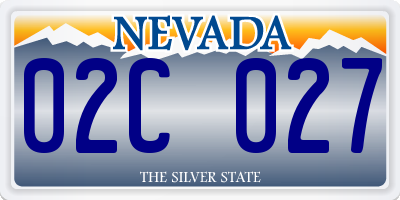 NV license plate 02C027