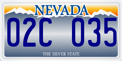 NV license plate 02C035