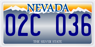 NV license plate 02C036