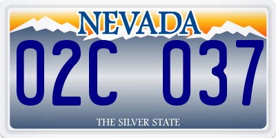 NV license plate 02C037