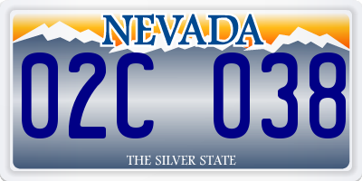 NV license plate 02C038