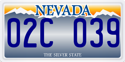 NV license plate 02C039