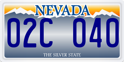 NV license plate 02C040