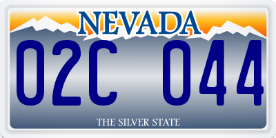 NV license plate 02C044