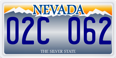 NV license plate 02C062