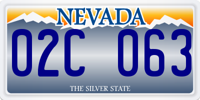 NV license plate 02C063
