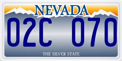 NV license plate 02C070