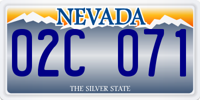 NV license plate 02C071