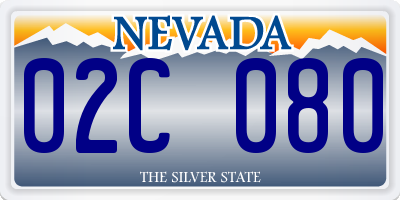 NV license plate 02C080