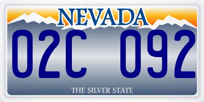 NV license plate 02C092