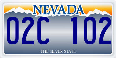 NV license plate 02C102