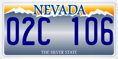 NV license plate 02C106