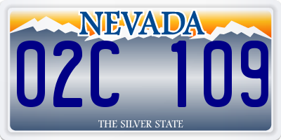 NV license plate 02C109