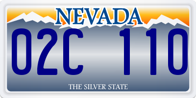 NV license plate 02C110