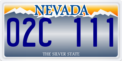 NV license plate 02C111