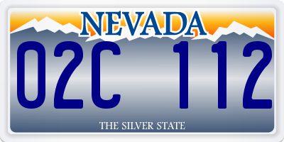 NV license plate 02C112