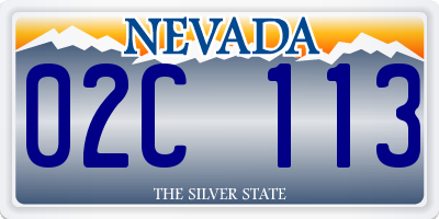 NV license plate 02C113