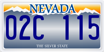 NV license plate 02C115