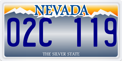 NV license plate 02C119