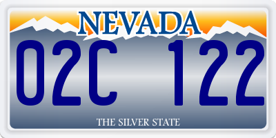 NV license plate 02C122