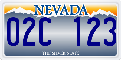 NV license plate 02C123