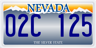 NV license plate 02C125